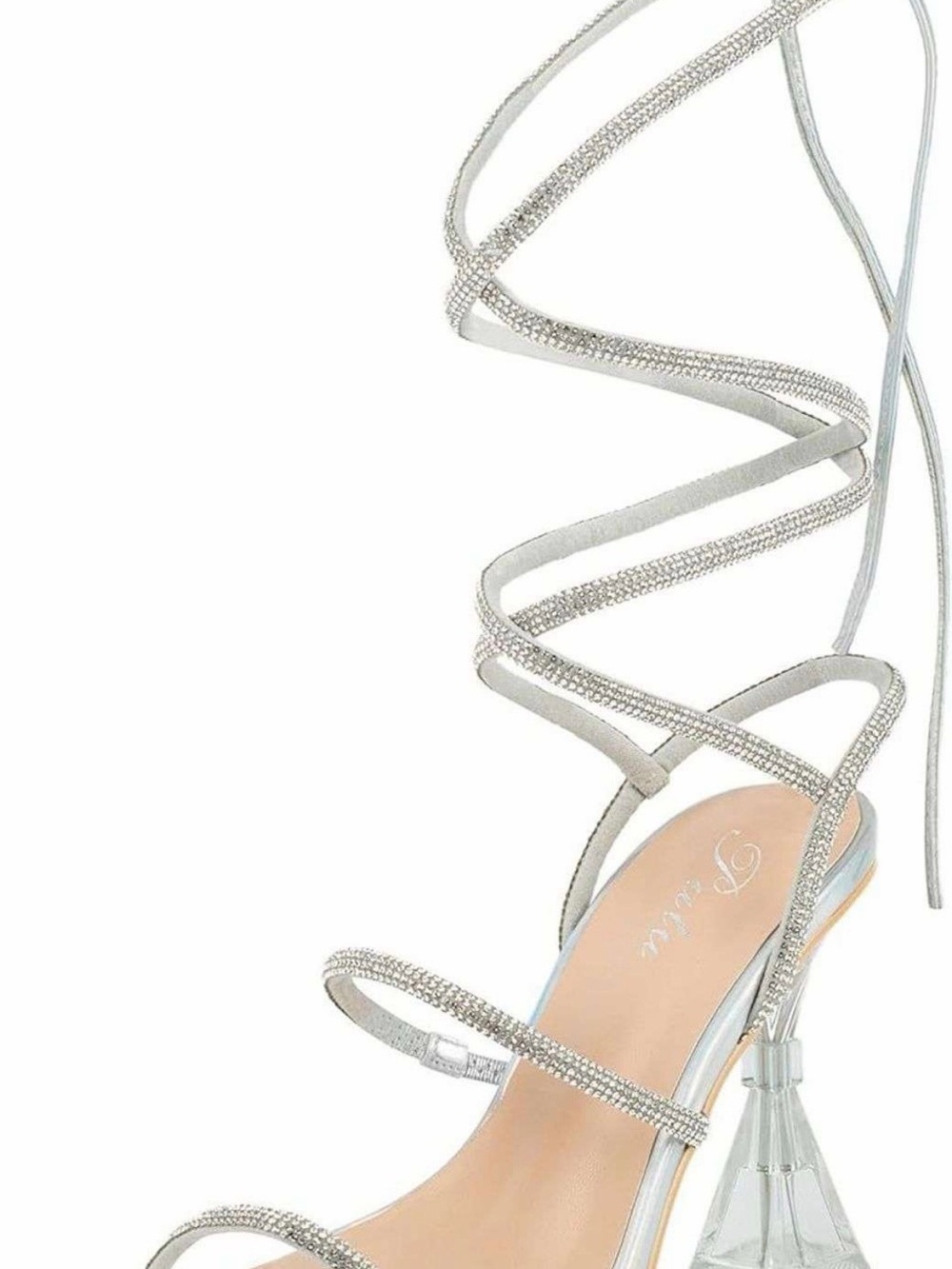 J. Crew Silver Crystal Lace-Up Stiletto Sandal